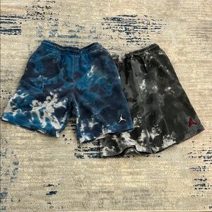 Air Jordan Nike Blue and Gray tie die shorts